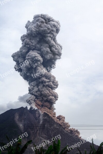 Sinabung Mount Sinabung North Sumatra Landscape Free Photos