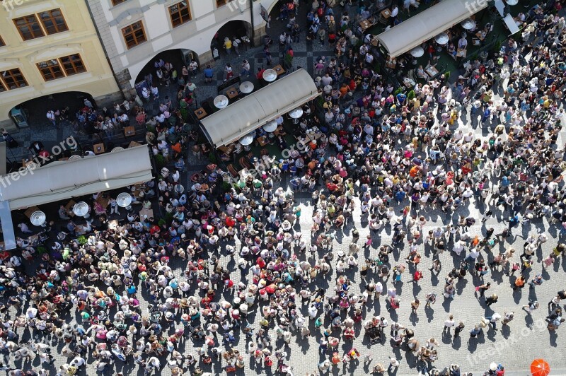 The Crowd People Many Onlookers Outdoors