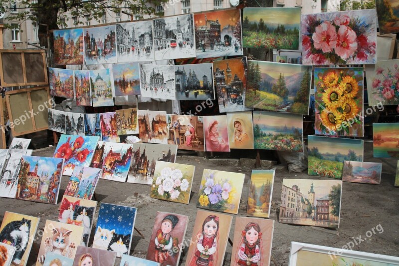 Market Vernissage Ukraine Lviv Pictures