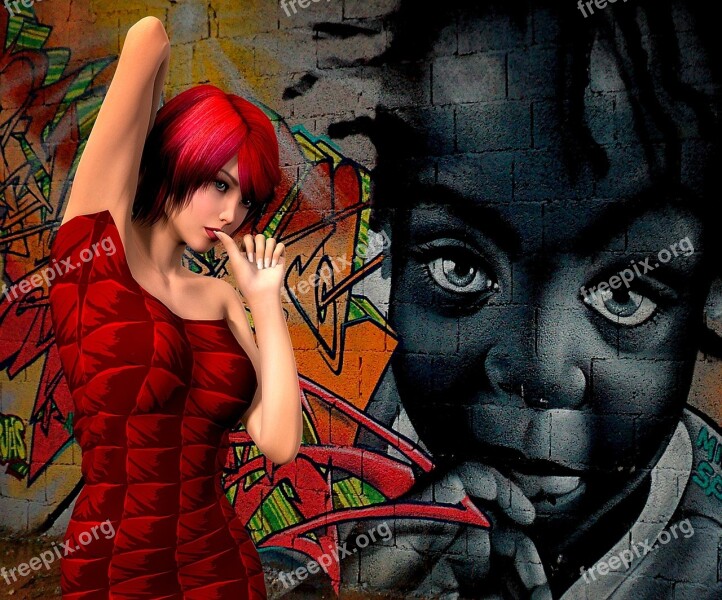 Woman Style Graffiti Art Female