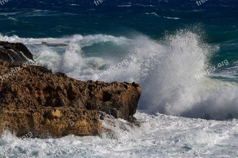 Splash Water Sea Wave Crushing