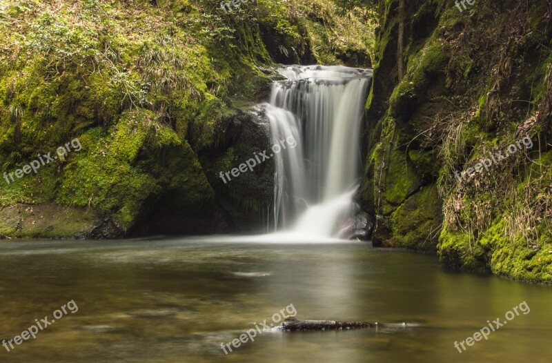 Waterfall Waters River Rock Wet