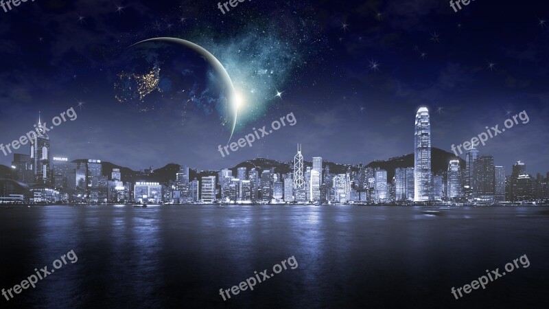 The City Planet Night Free Photos