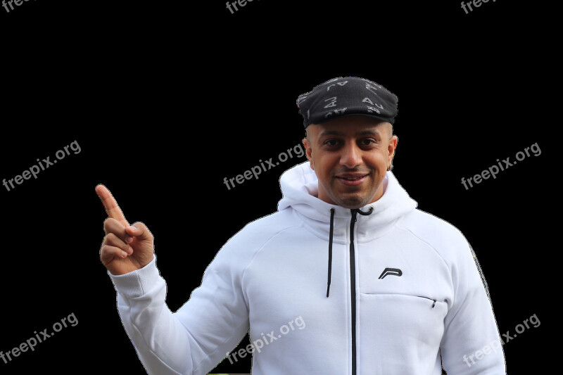 Adult Portrait Pointing Man Cap