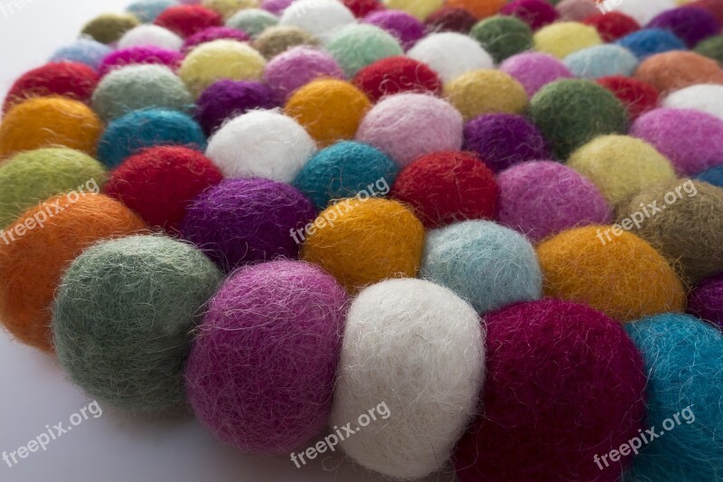 Felt Balls Sheep's Wool Natural Product Natural Fiber