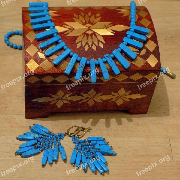 Wood Ornament Casket Earrings Necklace