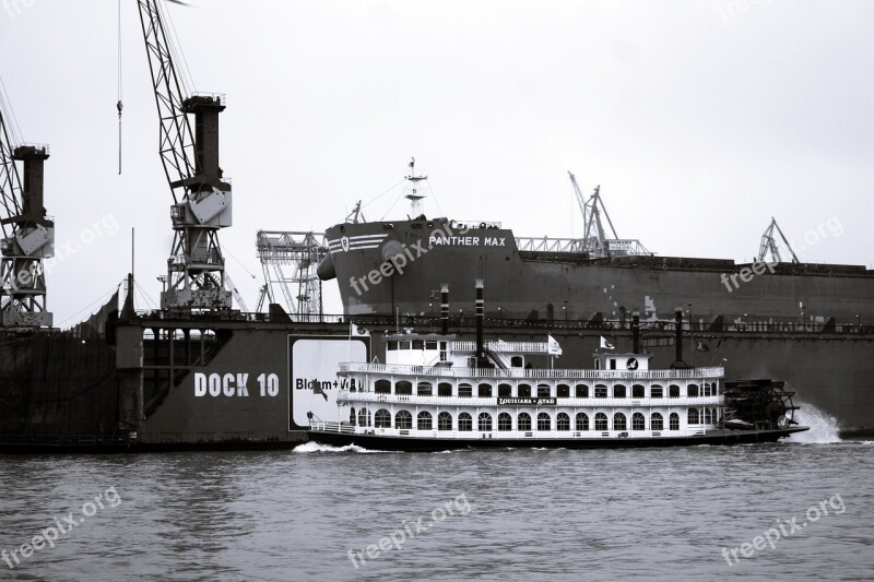 Ship Transport System Waters Port Paddle Steamers