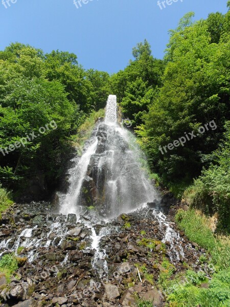 Waterfall Summer Holiday Germany Thuringia