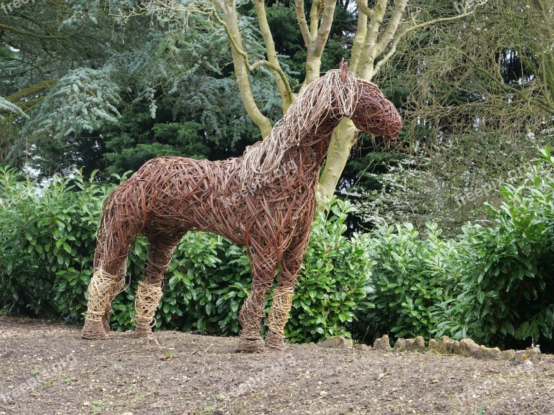 Horse Sculpture Wicker Handicraft Handmade