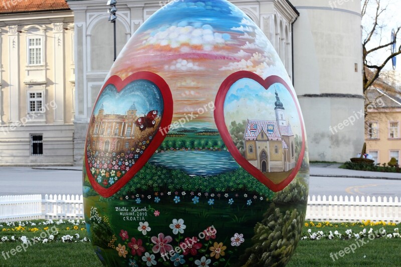 Easter Egg Croatian Naive Art Traditional Decoration Outdoors