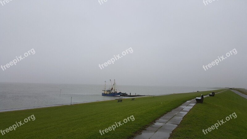 North Sea Dam Fog Rain Rained Out