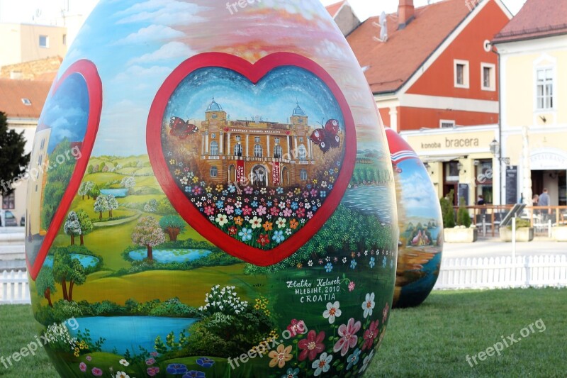 Easter Egg Croatian Naive Art Traditional Decoration Outdoors