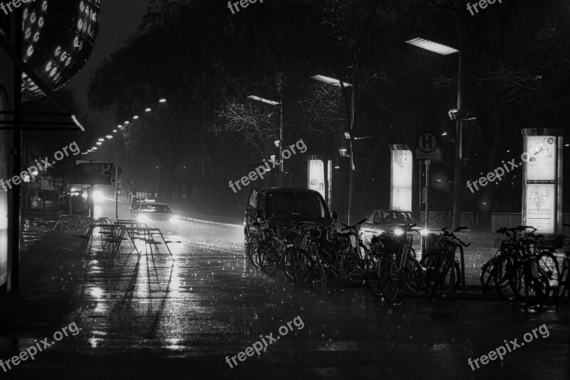 Black And White Photography Rain Light Black And White Traffic