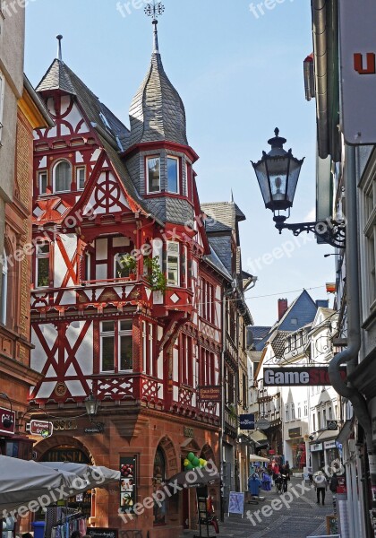 Lahn At Marburg Historic Center Pedestrian Zone Truss Historically