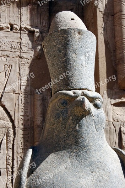 Egypt Edfu Temple Statue Horus