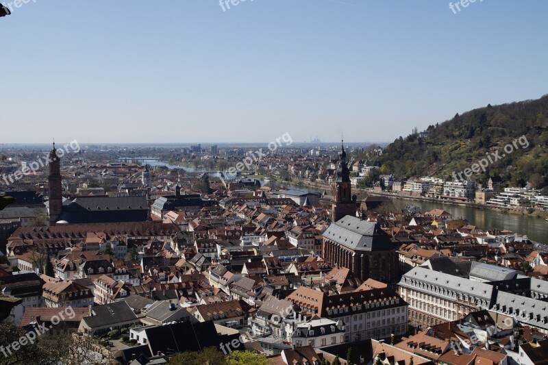 Panorama City Architecture Heidelberg Urban Landscape