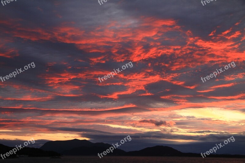 Sunset Nature Dusk Sky Norway