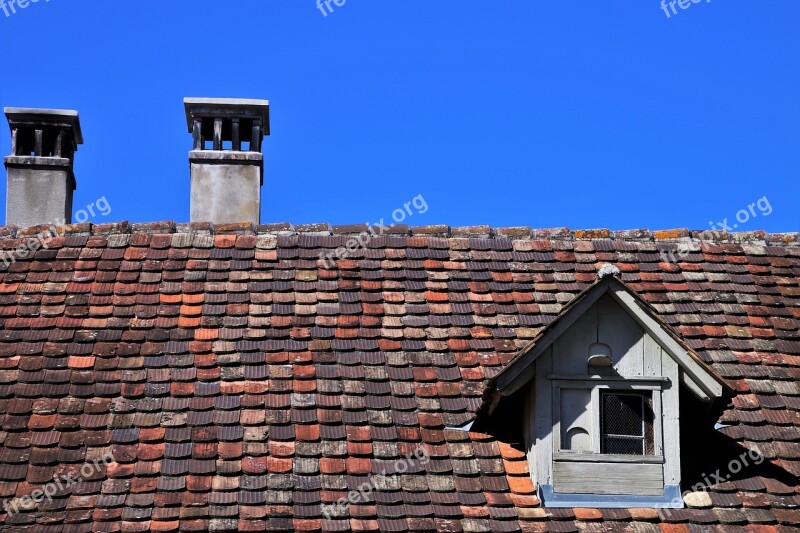 The Roof Of The House Architecture Old Chimney