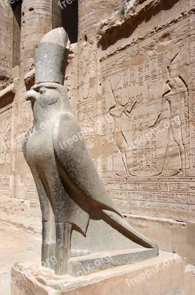 Egypt Edfu Temple Statue Horus