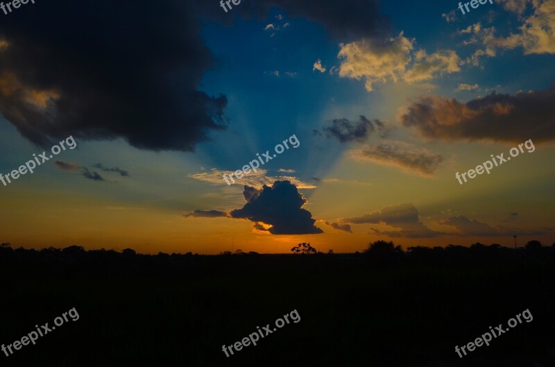 Sunset Panoramic Nature Dawn Landscape