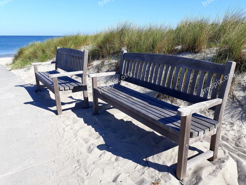 Bank Beach Sea Coast Bench