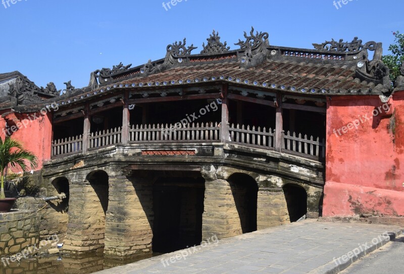 Vietnam Hoi An Bridge Architecture Old