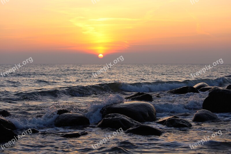 Sunset Sea Time Out Beach Coast