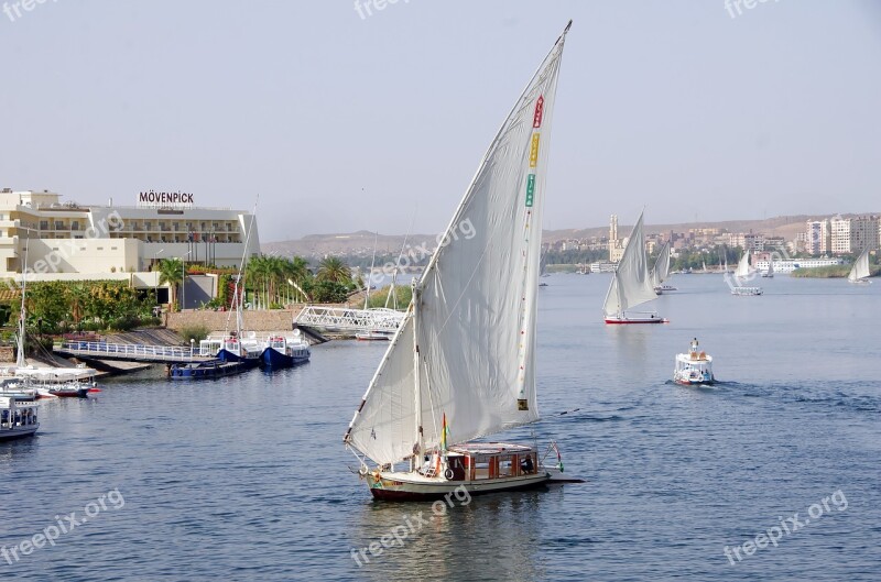 Egypt Aswan Felucca Navigation Nile