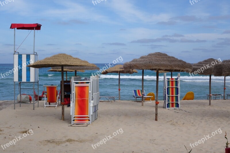 Sardinia Low Season Parasol Deck Chair Sun Loungers