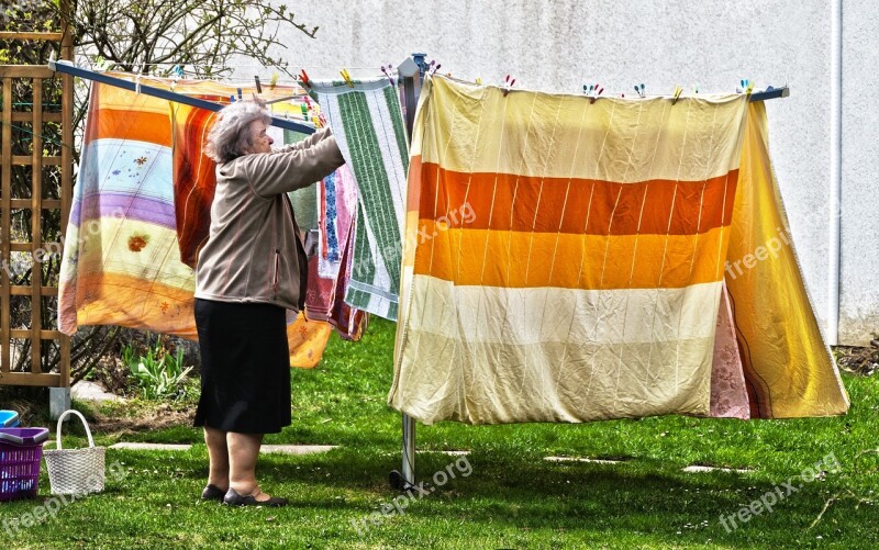 Laundry Clothes Drying Rack Hang Laundry Hang Old Woman