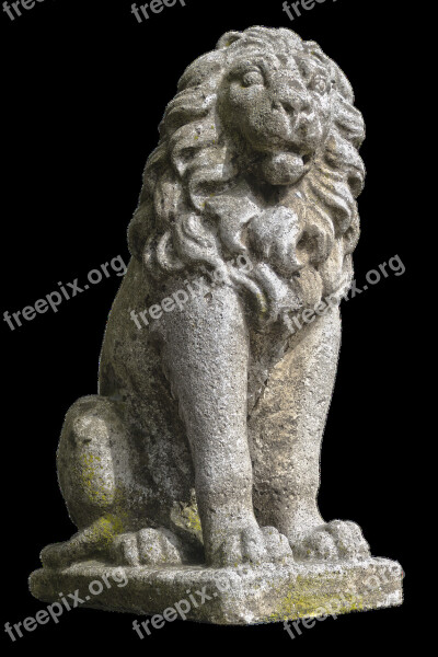 Lion Stone Figure Heraldic Animal Bavaria Lion Sculpture