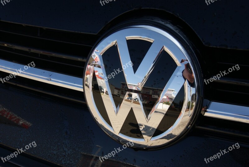 Vw Logo Emblem Characters Chrome