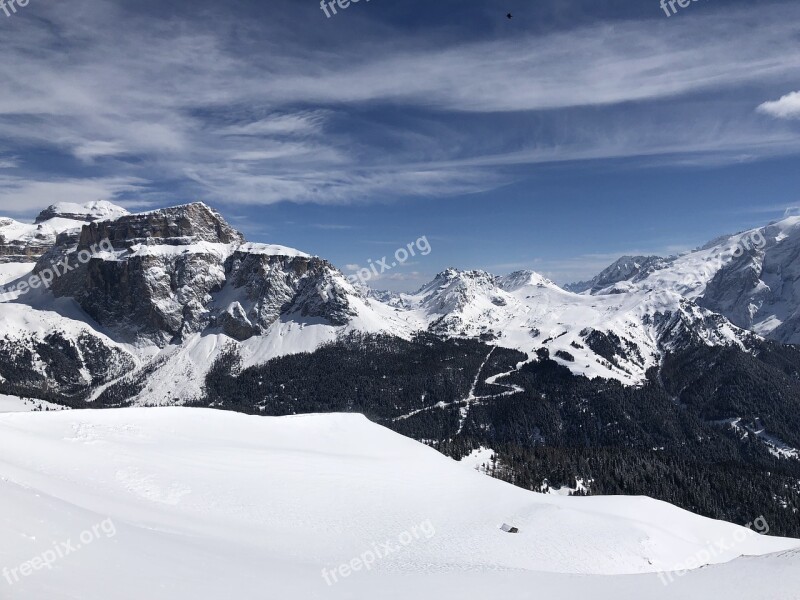 Snow Mountain Winter Mountain Peak Panoramic