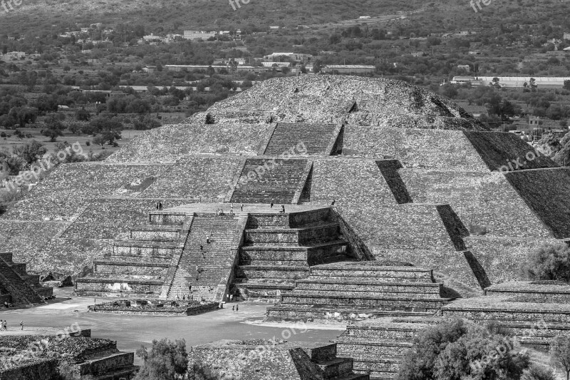 Mexico B N Moon Teotihuacan Pyramid