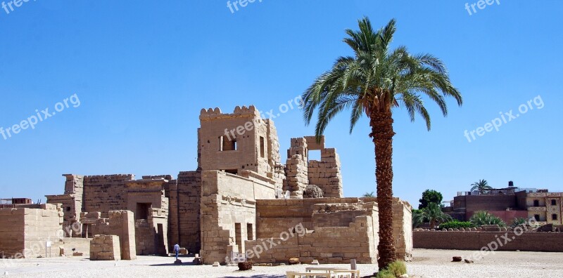 Egypt Thebes Medinet-habu Luxor Temple