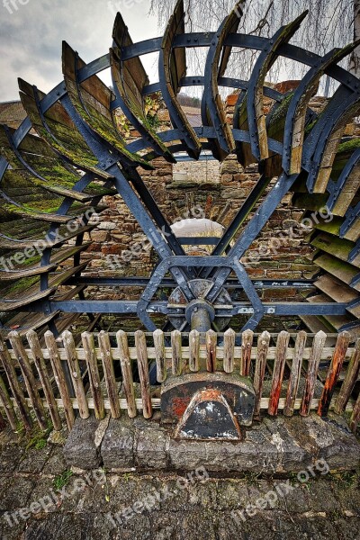 Ahrweiler Old Wood Structure Waterwheel Moss