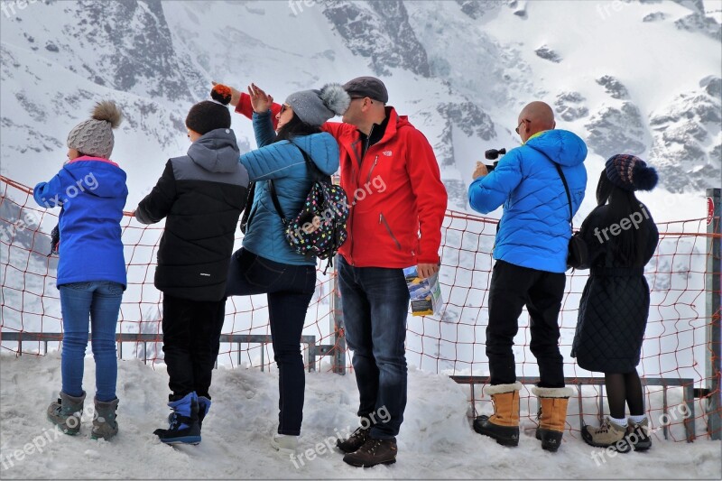 Zermatt The Alps Conversation Snow Winter