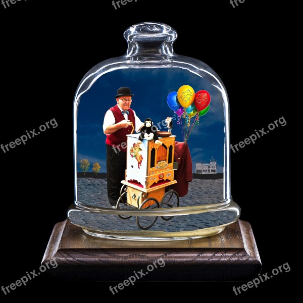 Composing Organ Player Glass Photomontage Cheese Cover