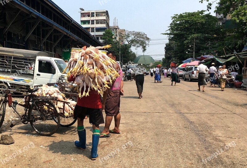 People Street Man Road Market