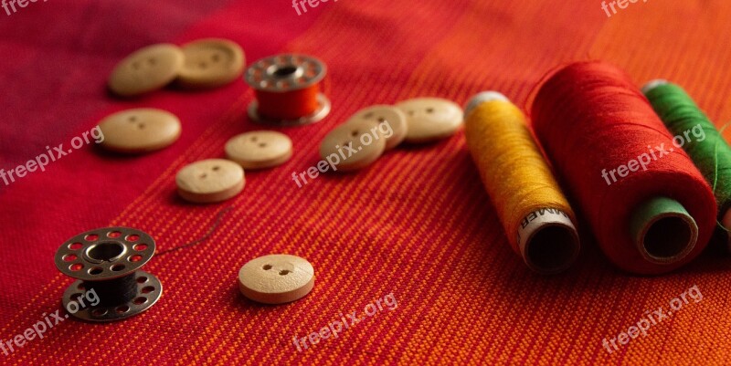 Sewing Yarn Desktop Stitching Button