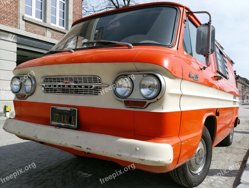 Van Chevrolet Orange White Automobile