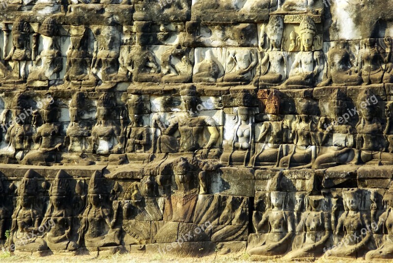 Cambodia Angkor Bas-relief Khmer Art