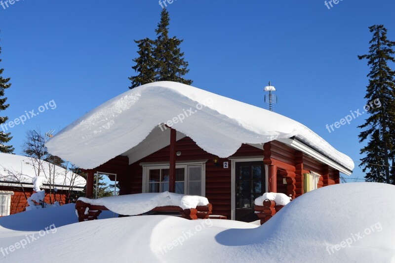 Snow Winter Cottage Maja Finnish