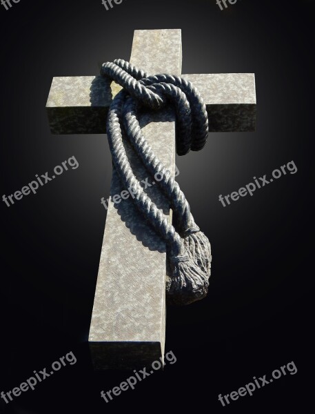 Rope Connected Knot Cross Stone