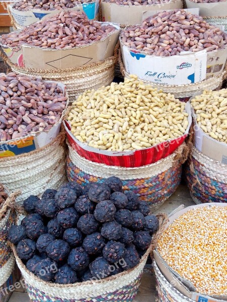 Oriental Market Display Peanuts Dates Food