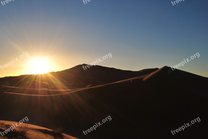 Mountain Sunset Landscape Sky Nature