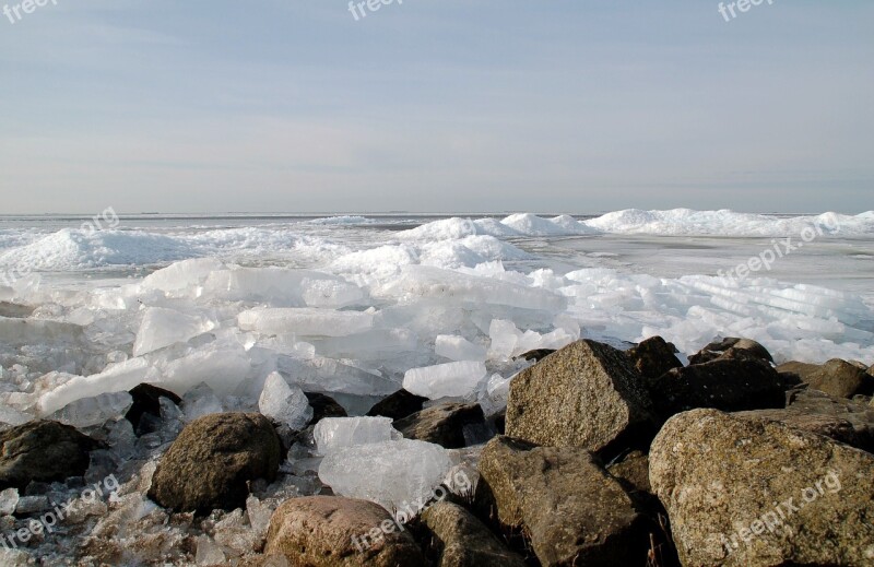 Nature Ice Floes Urk Ijsselmeer Shelf Ice