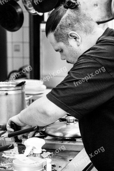 Human Adult A Man Cooking