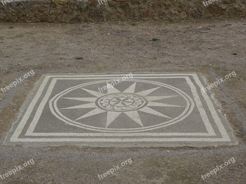 Roman Mosaic Mosaic Ruins Of Ampurias Roman Ruins Roman