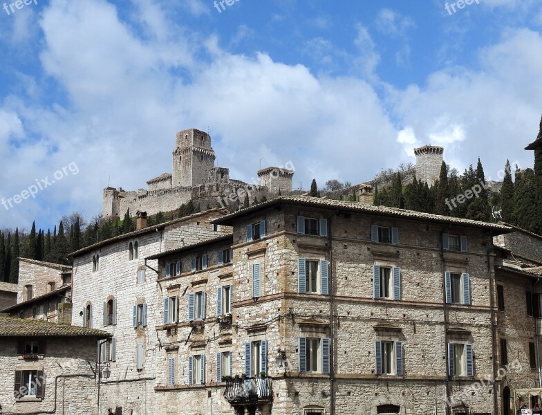 Historian Fortress Assisi Umbria Free Photos